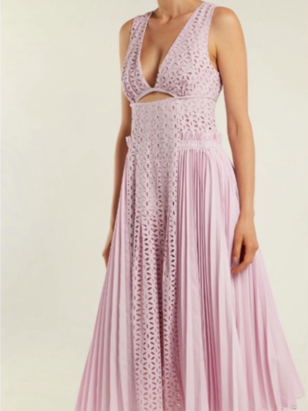 NWT Self-Portrait Lilac Lace & Pleat Midi Dress - Women